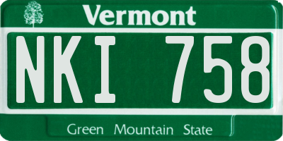 VT license plate NKI758