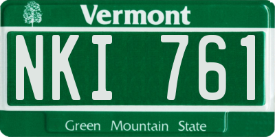 VT license plate NKI761