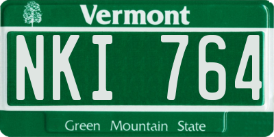 VT license plate NKI764