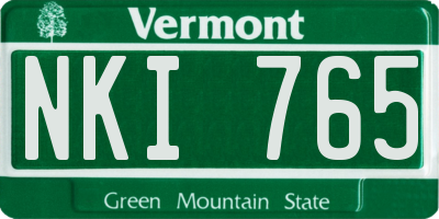 VT license plate NKI765