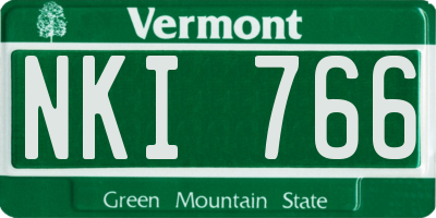 VT license plate NKI766