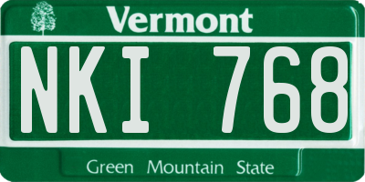 VT license plate NKI768