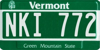 VT license plate NKI772