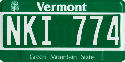 VT license plate NKI774