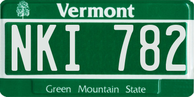 VT license plate NKI782
