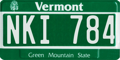 VT license plate NKI784