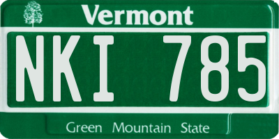 VT license plate NKI785