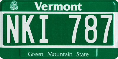 VT license plate NKI787