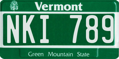 VT license plate NKI789