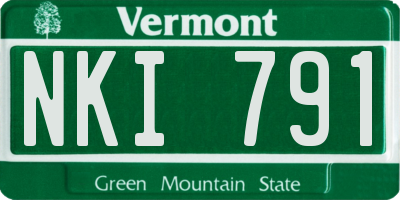 VT license plate NKI791