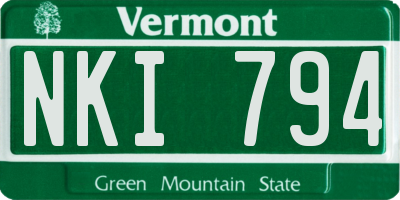 VT license plate NKI794