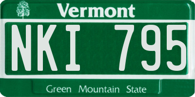 VT license plate NKI795
