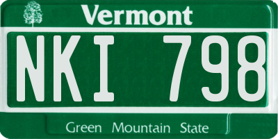 VT license plate NKI798
