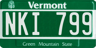 VT license plate NKI799