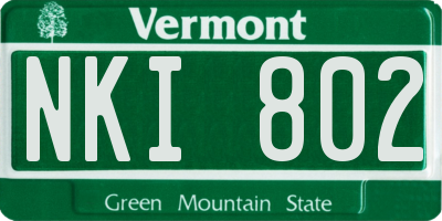 VT license plate NKI802