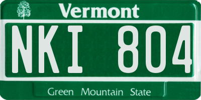VT license plate NKI804