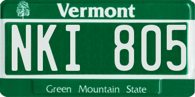 VT license plate NKI805