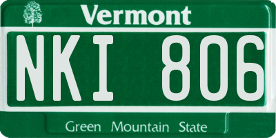 VT license plate NKI806
