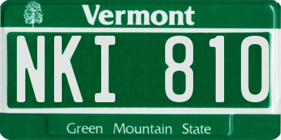 VT license plate NKI810