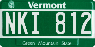 VT license plate NKI812
