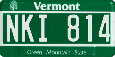 VT license plate NKI814