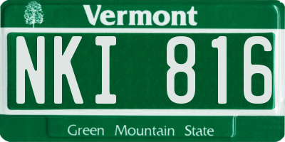 VT license plate NKI816