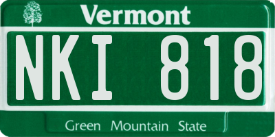 VT license plate NKI818
