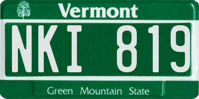 VT license plate NKI819