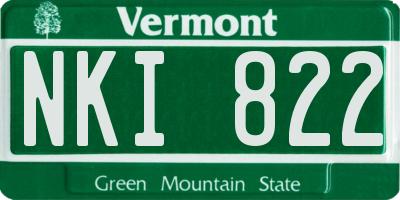 VT license plate NKI822