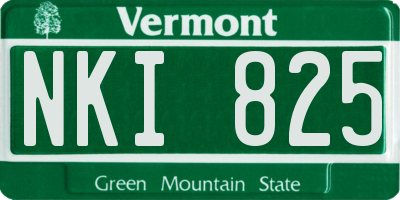 VT license plate NKI825