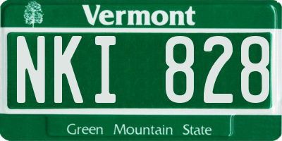 VT license plate NKI828