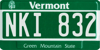 VT license plate NKI832