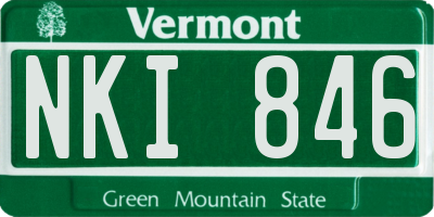VT license plate NKI846