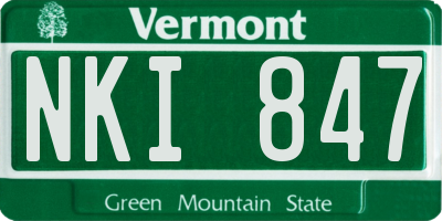 VT license plate NKI847