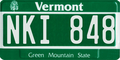 VT license plate NKI848