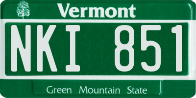 VT license plate NKI851