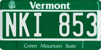 VT license plate NKI853