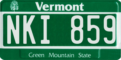VT license plate NKI859