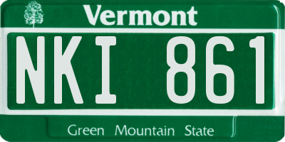 VT license plate NKI861