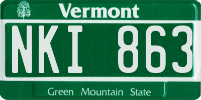 VT license plate NKI863