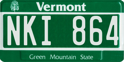 VT license plate NKI864