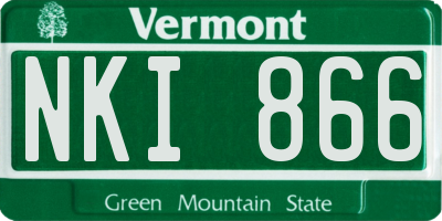 VT license plate NKI866