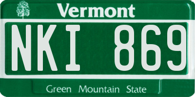 VT license plate NKI869