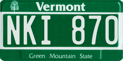 VT license plate NKI870