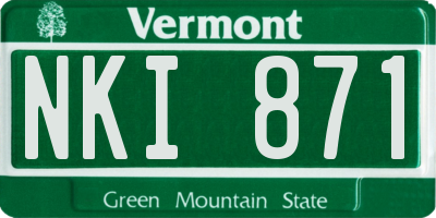 VT license plate NKI871