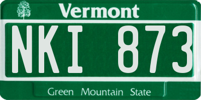 VT license plate NKI873