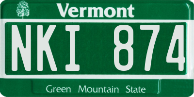 VT license plate NKI874