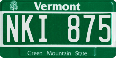 VT license plate NKI875