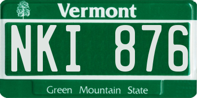 VT license plate NKI876