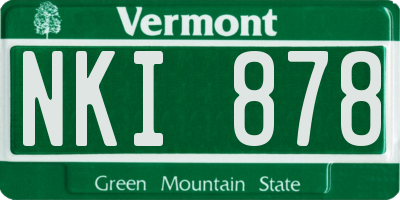 VT license plate NKI878